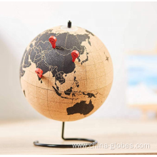 Large Desktop Decoration Cork World Map Globe